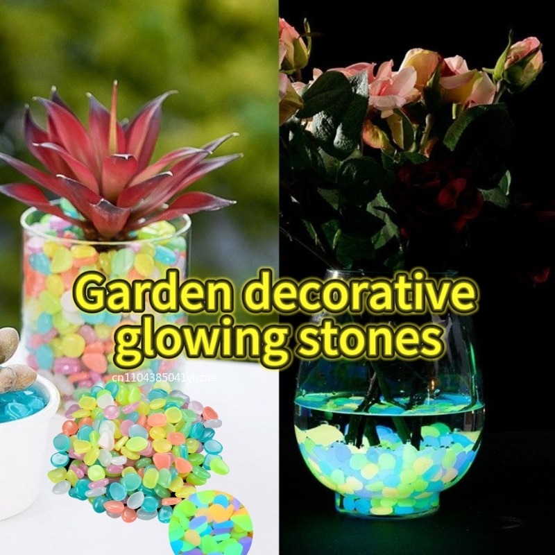 Fish Tank Gravel - 100-1000PCS Batu Bercahaya untuk Taman, Akuarium,