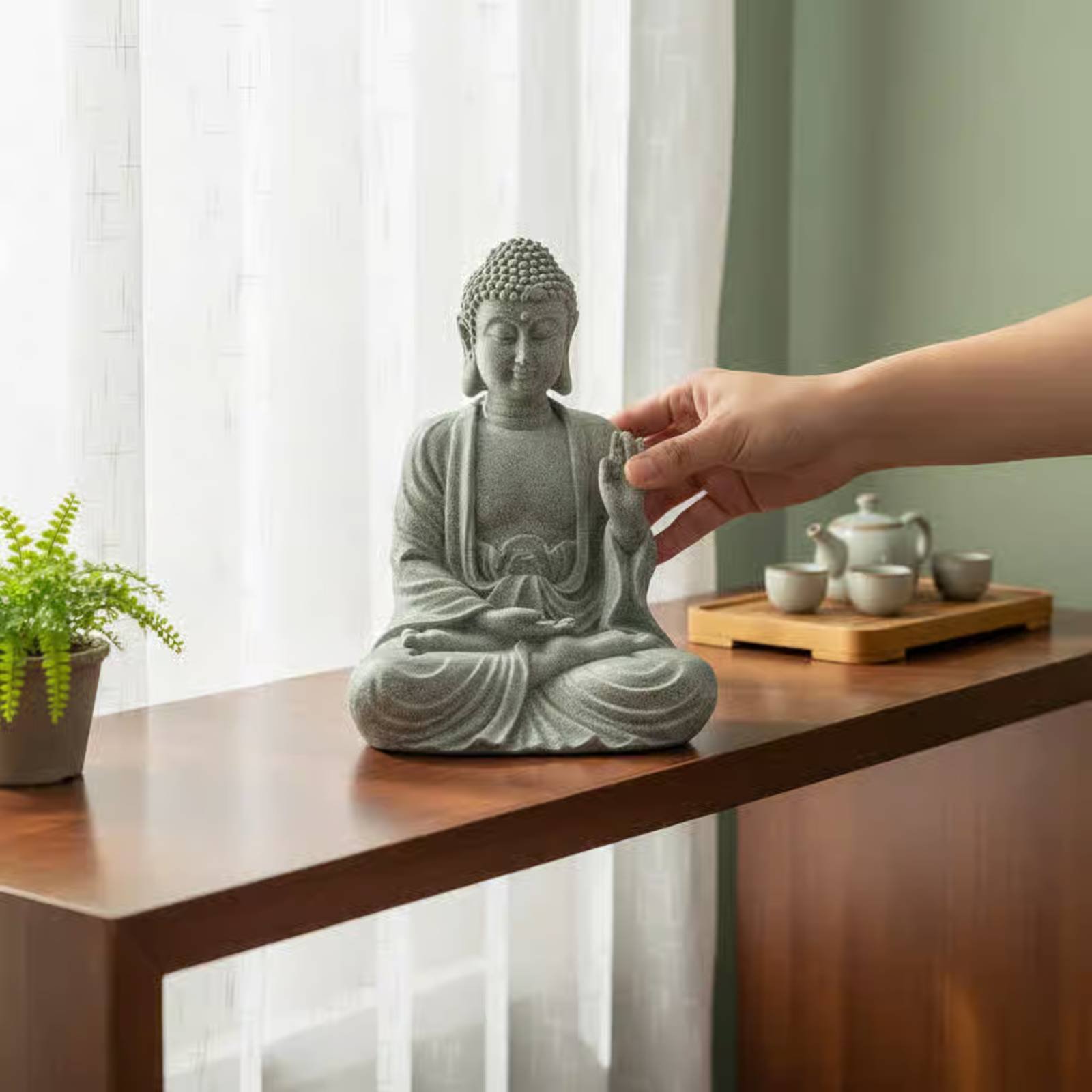 3 Buah Set Patung Buddha Batu  - Aquarium Decor ulasan dan harga