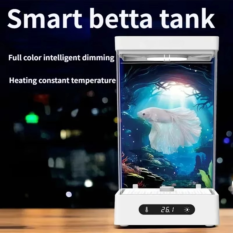Akuarium Mini Meja untuk Ikan  - Xiaomi Aquarium Fish Tank ulasan dan harga