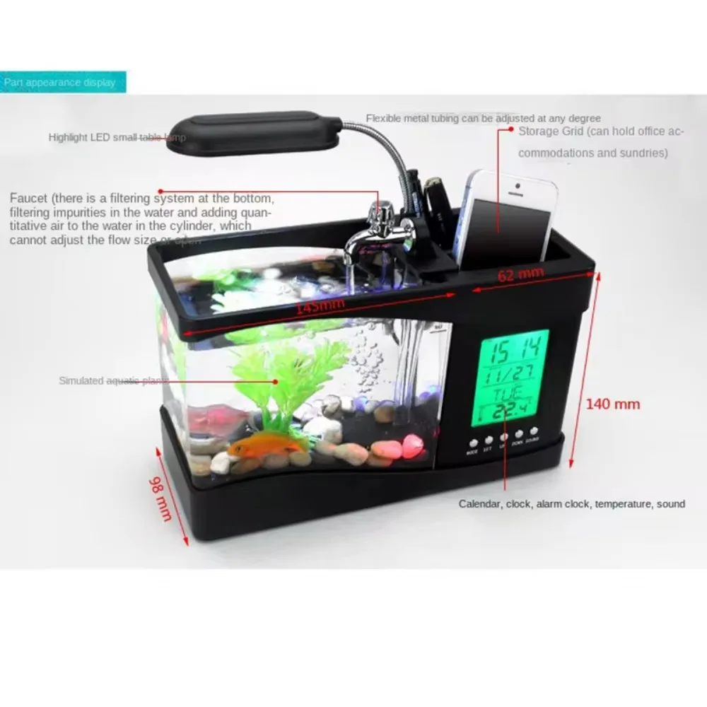 Tangki ikan Mini akuarium deng - Aquarium Light ulasan dan harga